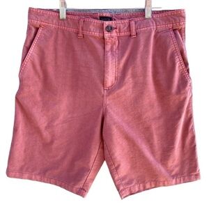 Valor Collective Red Chino Shorts Flat Front Zip Sz 33
